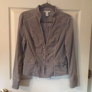Light gray stretchy velvet blazer